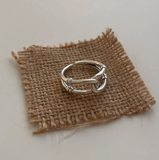 【003】韓国発 インスタ映えするミニマルチェーンリング S925シルバー製 レディース