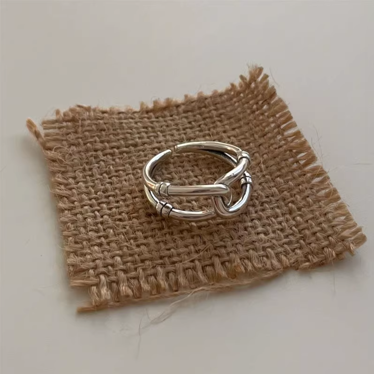 【003】韓国発 インスタ映えするミニマルチェーンリング S925シルバー製 レディース